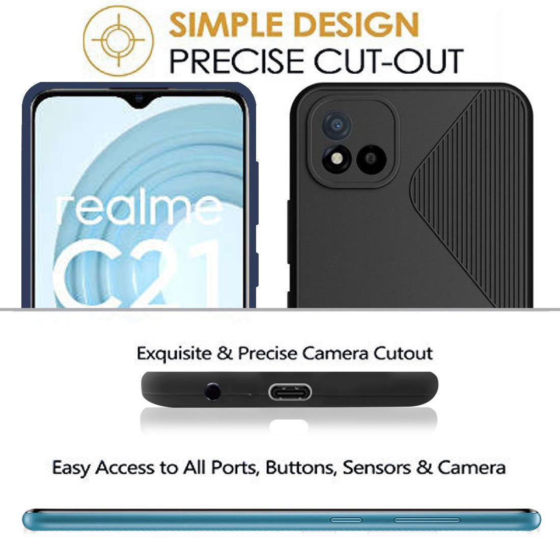 S-Style Matte TPU Back Cover for Realme C21