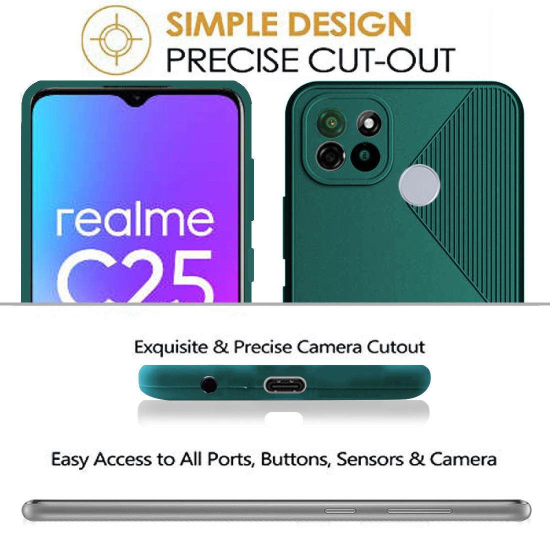 S-Style Matte TPU Back Cover for Realme C12 / C15 / C25 / Narzo 20 / Narzo 30A