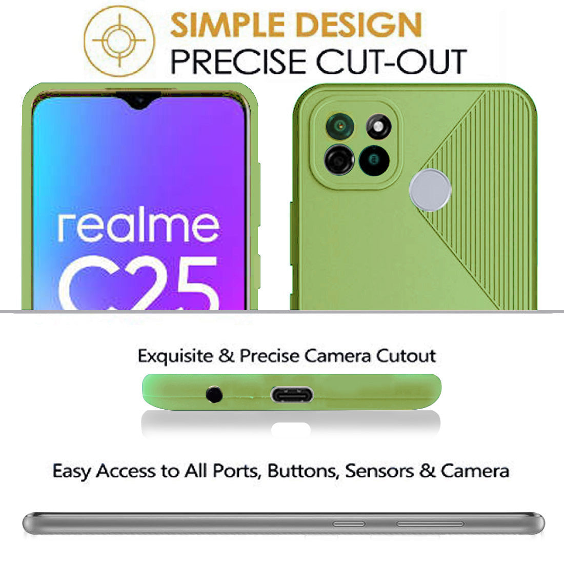 S-Style Matte TPU Back Cover for Realme C12 / C15 / C25 / Narzo 20 / Narzo 30A