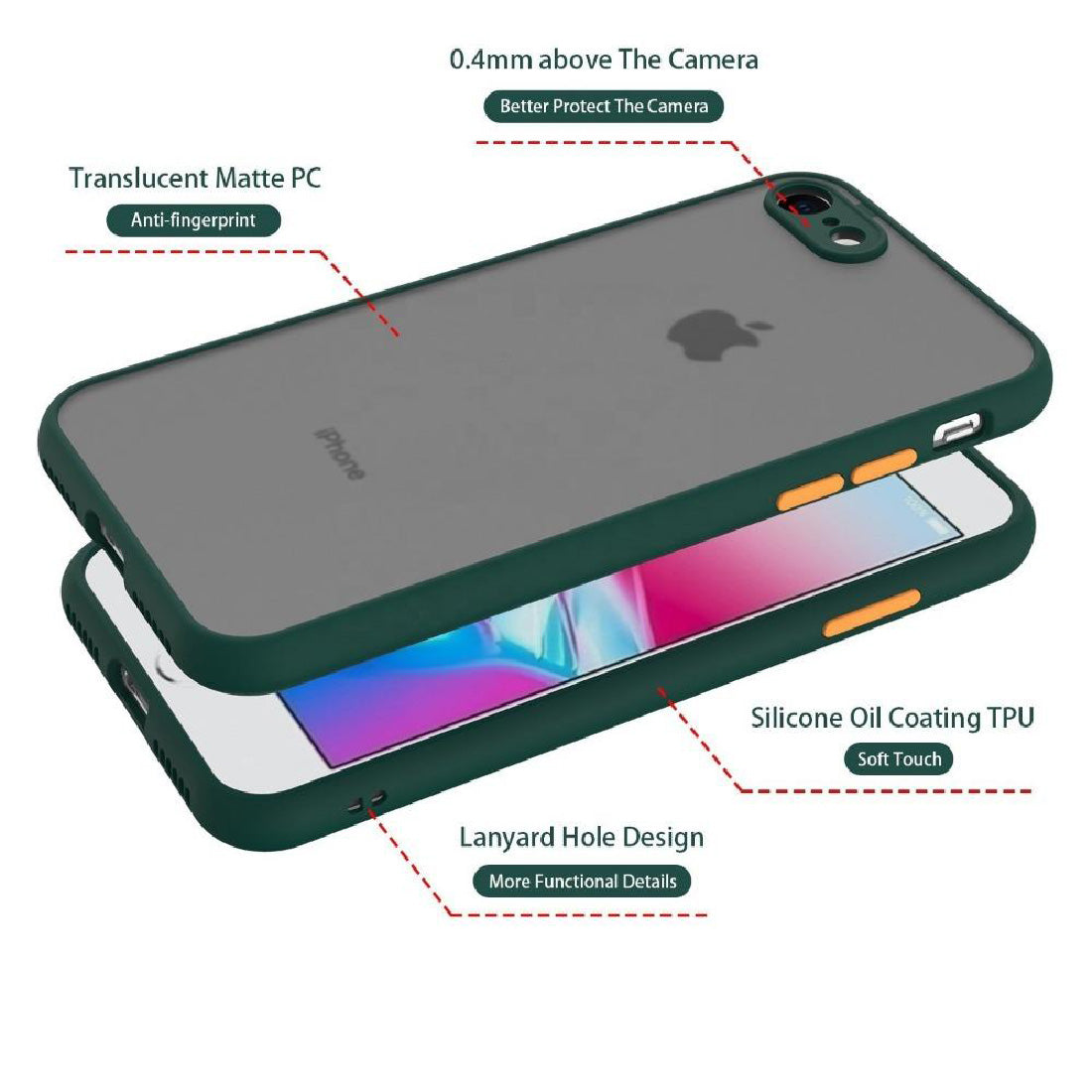 Smoke Back Case Cover for Apple iPhone 7 / iPhone 8