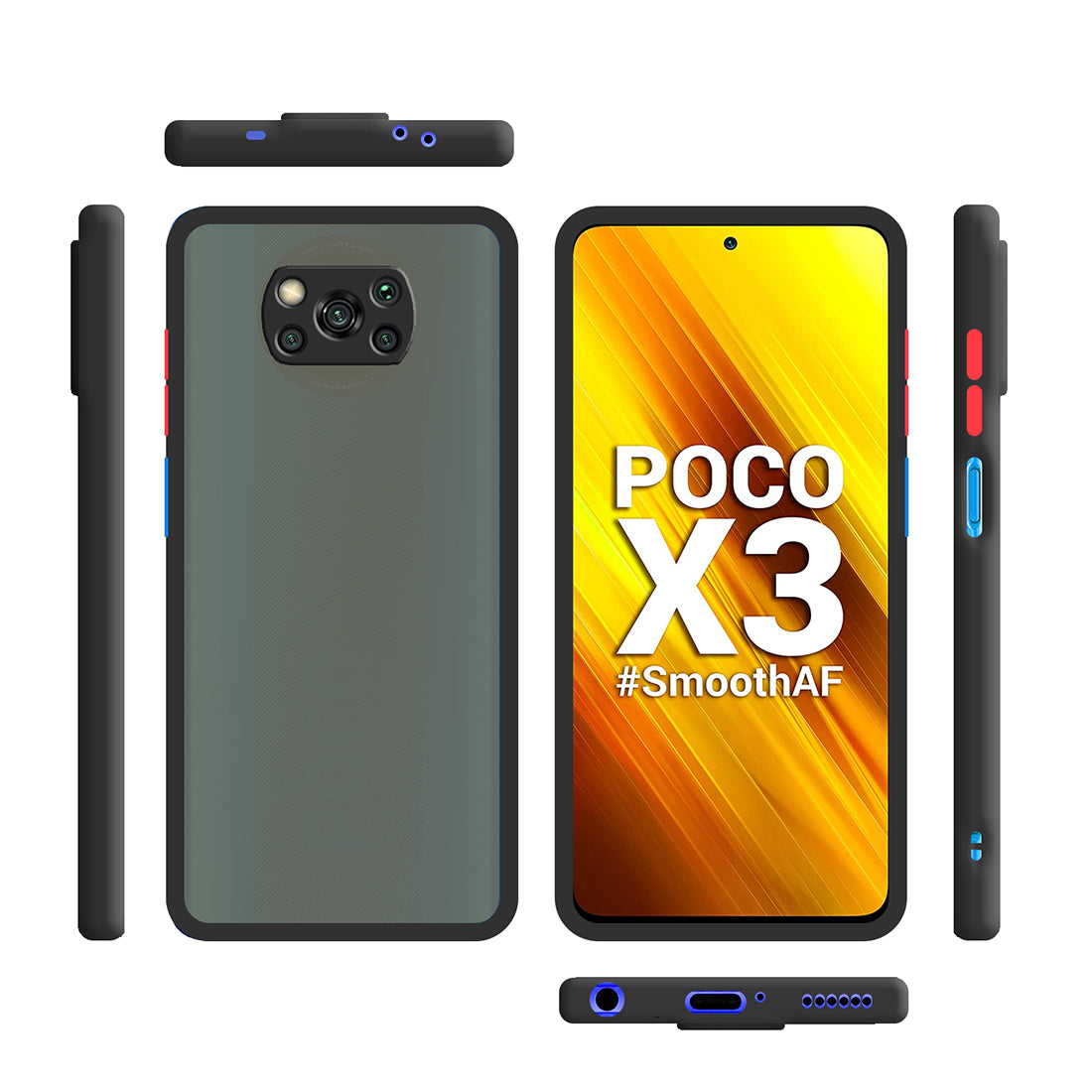 Smoke Back Case Cover for Mi Poco X3 / Mi Poco X3 Pro