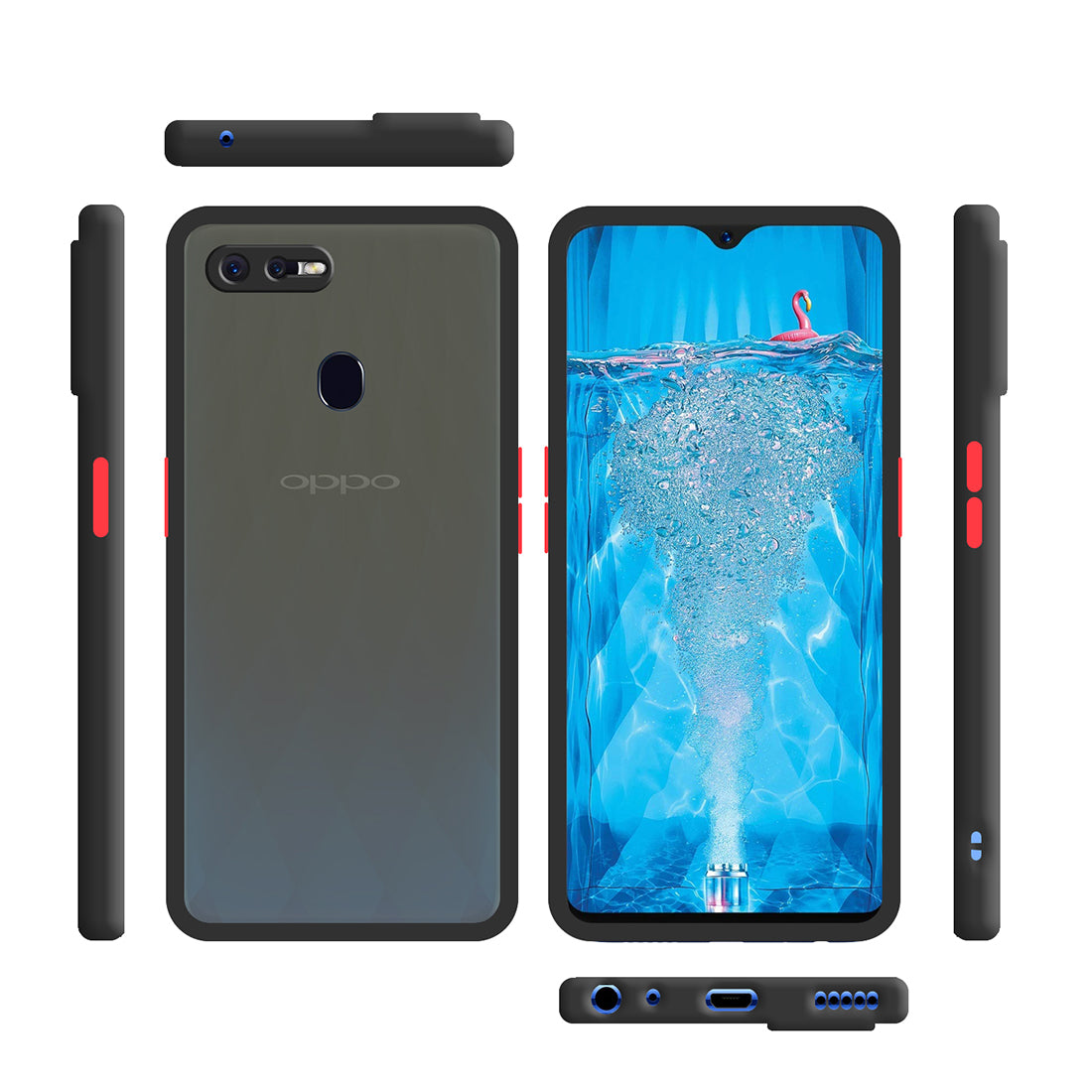 Smoke Back Case Cover for Oppo F9