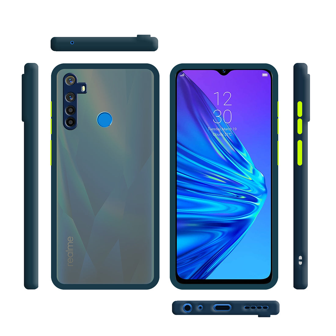Smoke Back Case Cover for Realme 5 / Realme 5s / Realme 5i / Narzo 10