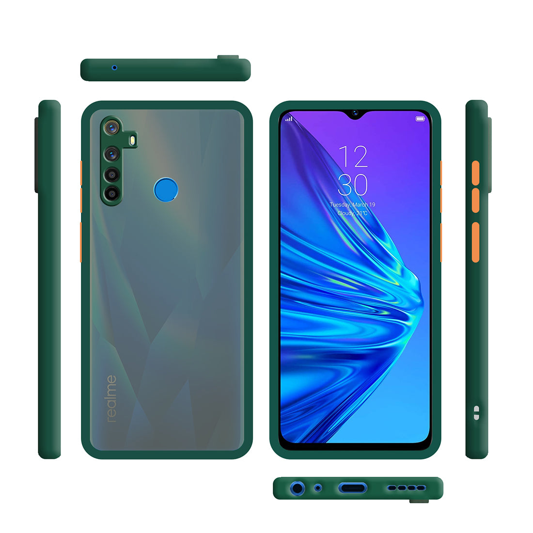 Smoke Back Case Cover for Realme 5 / Realme 5s / Realme 5i / Narzo 10