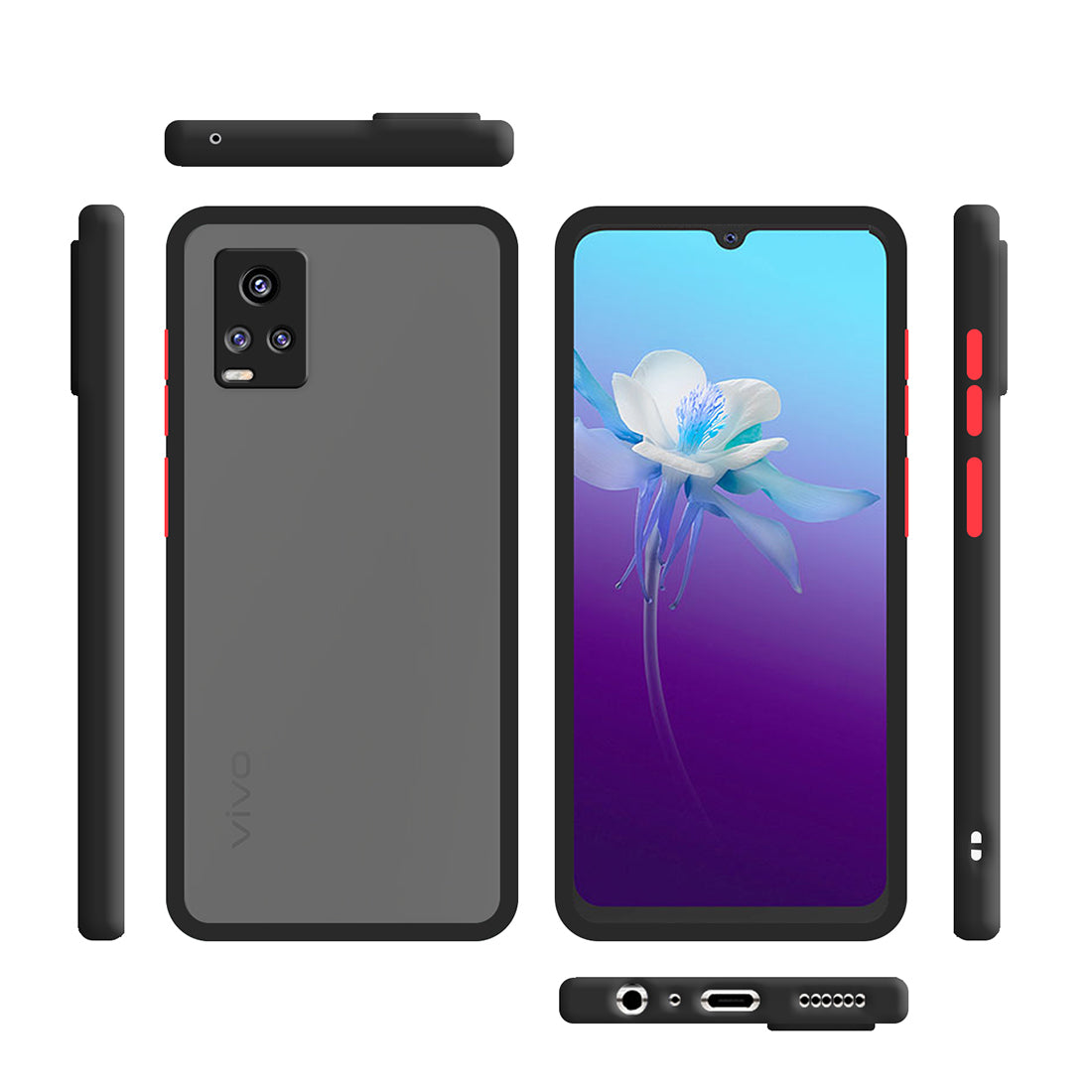 Smoke Back Case Cover for Vivo V20