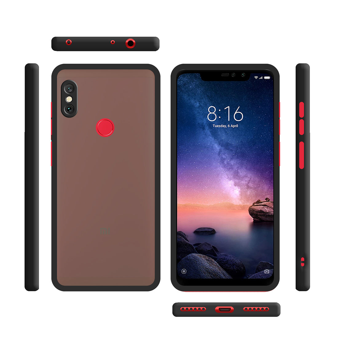 Smoke Back Case Cover for Mi Redmi Note 6 Pro