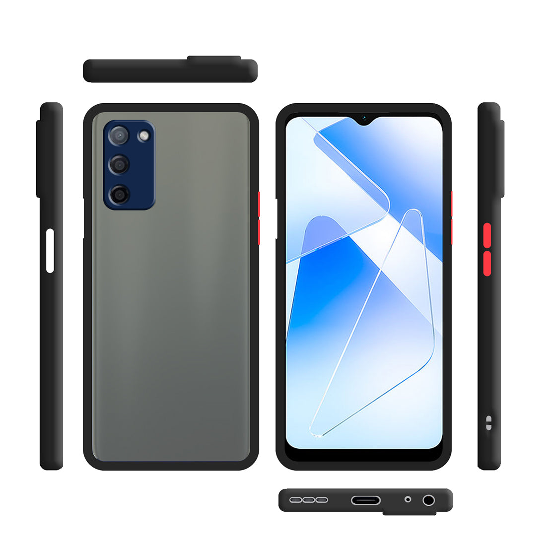 Smoke Back Case Cover for Oppo A55 5G