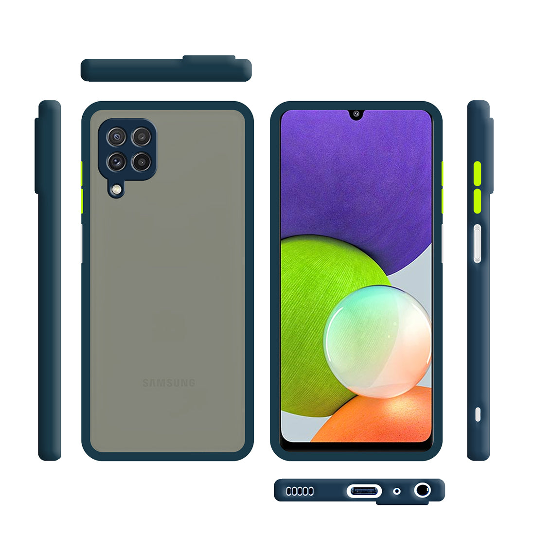 Smoke Back Case Cover for Samsung Galaxy A22 4G / F22 4G