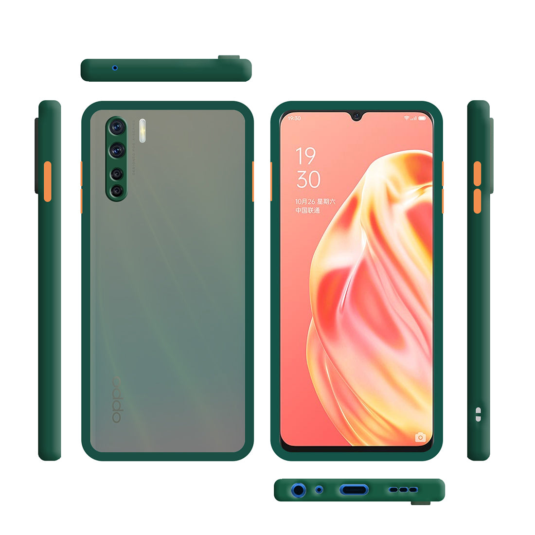Smoke Back Case Cover for Oppo F15 / Oppo A91