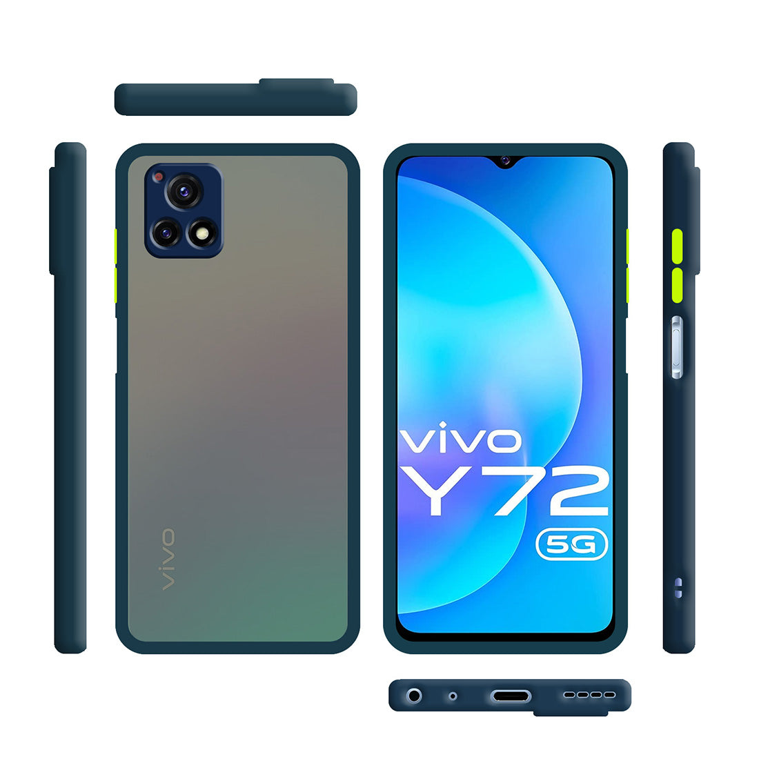 Smoke Back Case Cover for Vivo Y72 5G