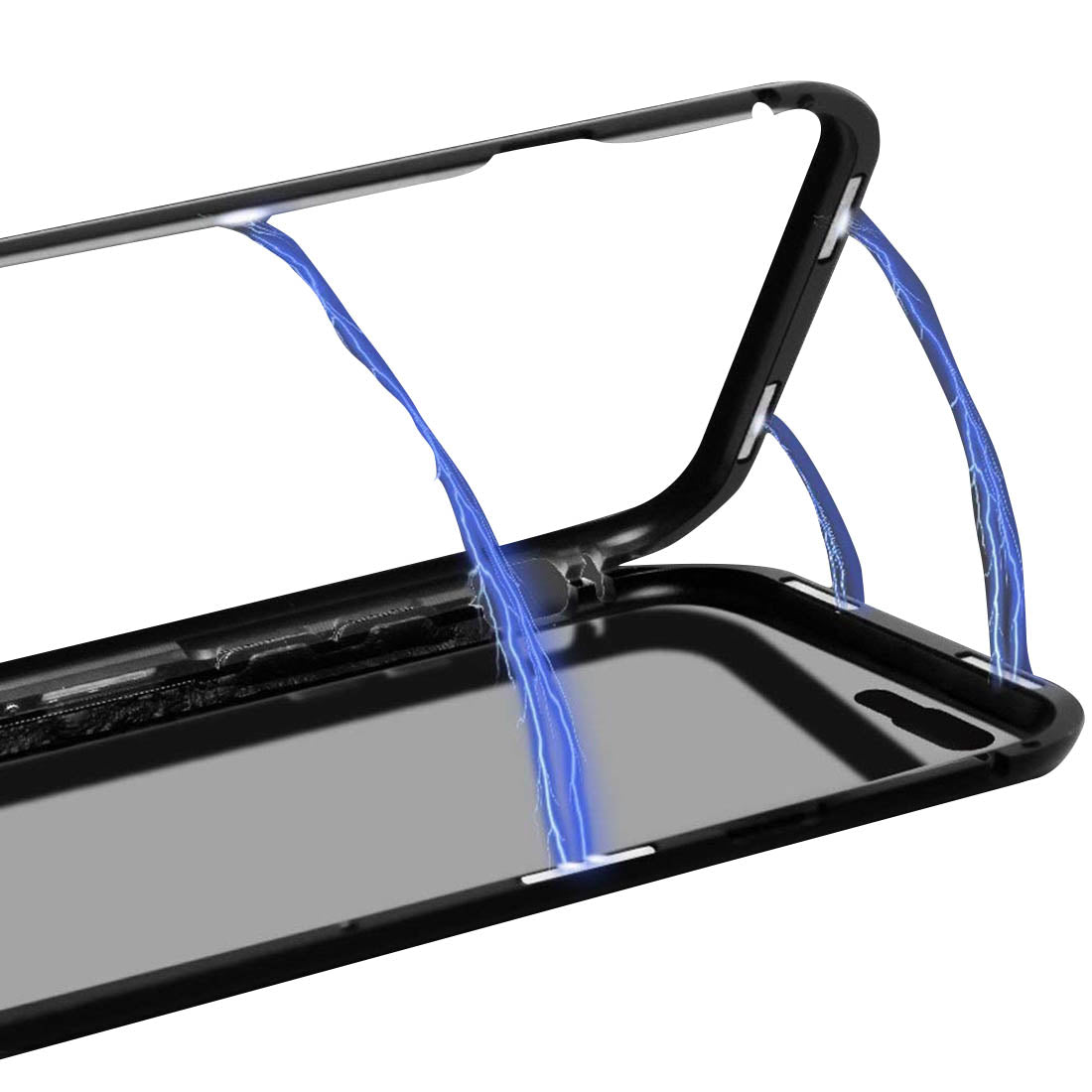 Magnetic Metal Frame Bumper Glass Back Case for Vivo Z1 Pro