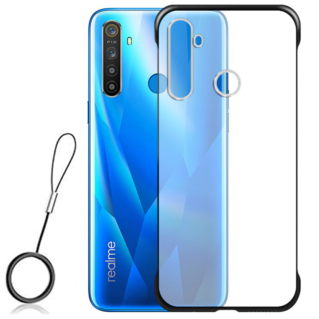 Frameless Transparent Hard PC Back Cover for Realme 5