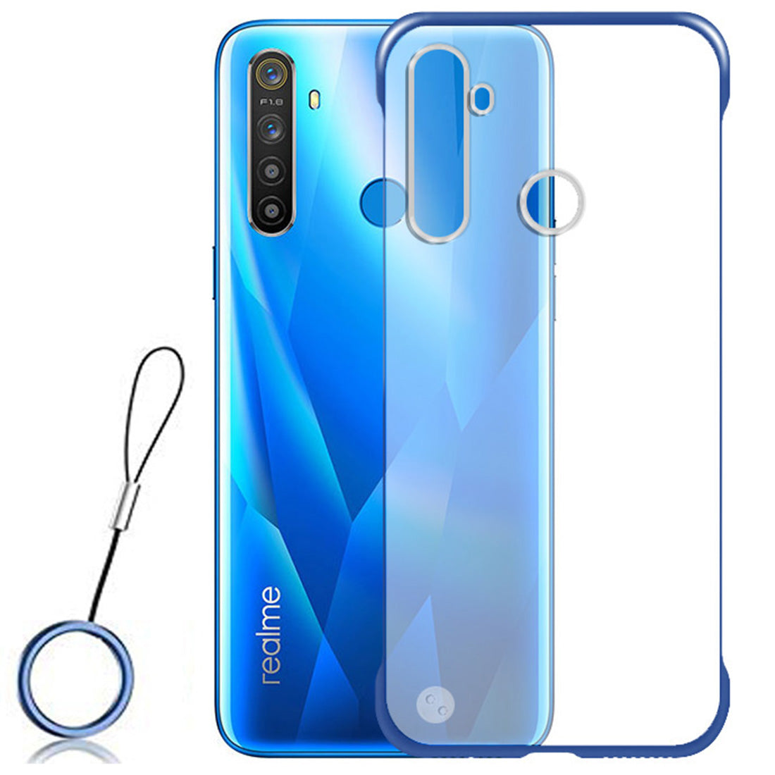 Frameless Transparent Hard PC Back Cover for Realme 5