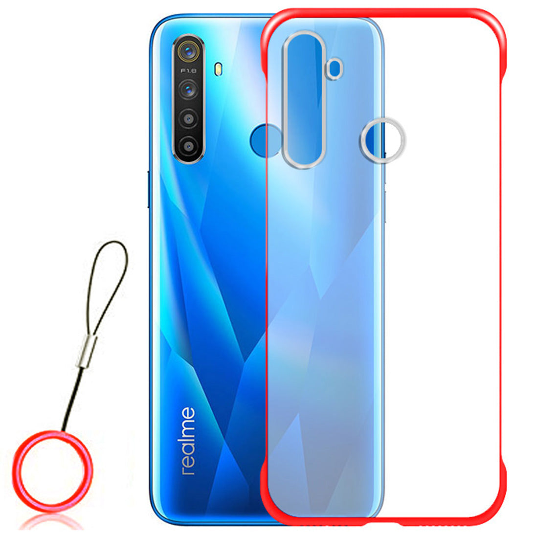 Frameless Transparent Hard PC Back Cover for Realme 5