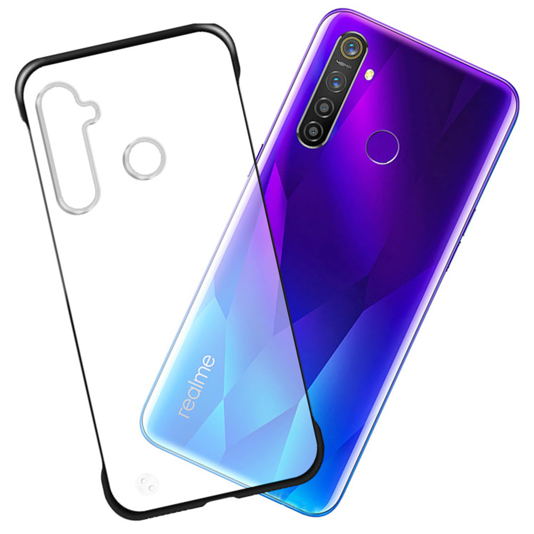 Frameless Transparent Hard PC Back Cover for Realme 5 Pro
