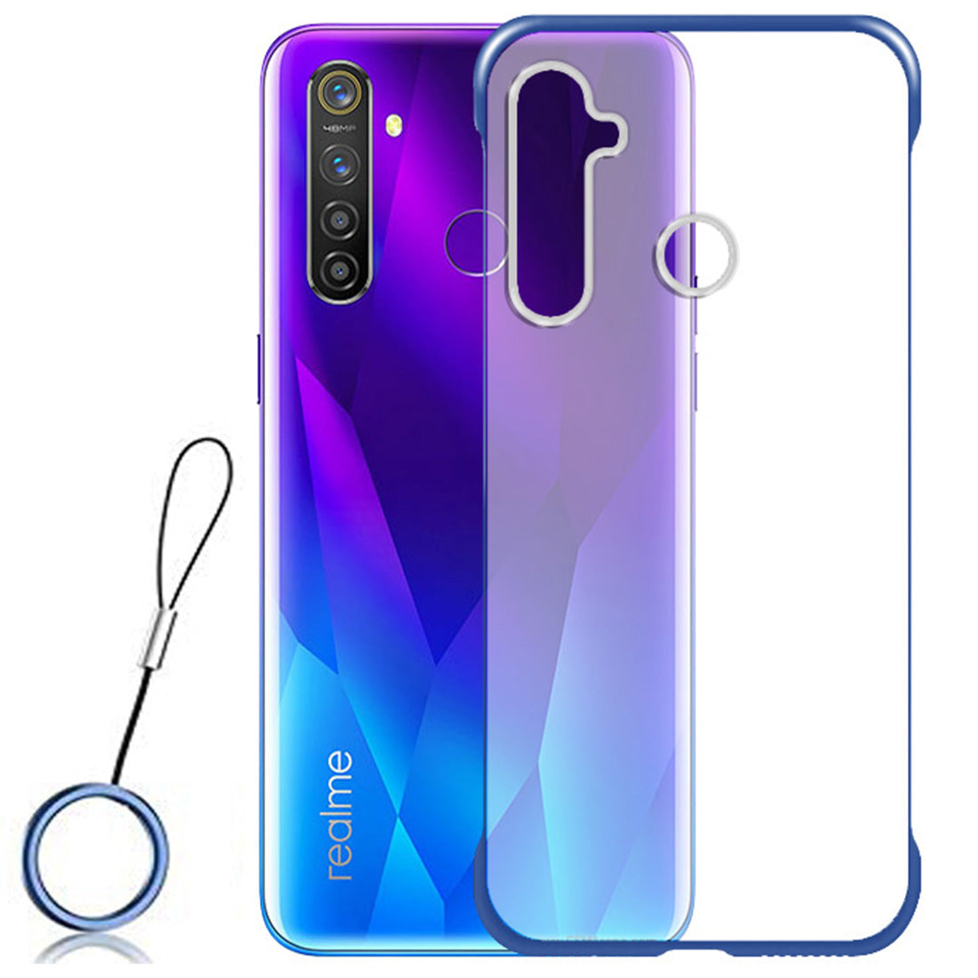 Frameless Transparent Hard PC Back Cover for Realme 5 Pro