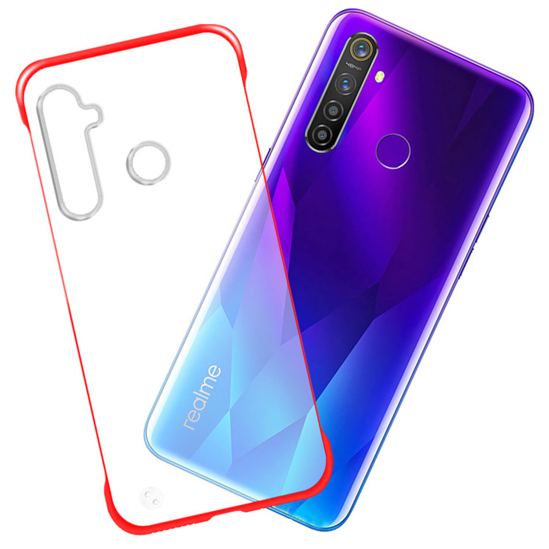 Frameless Transparent Hard PC Back Cover for Realme 5 Pro