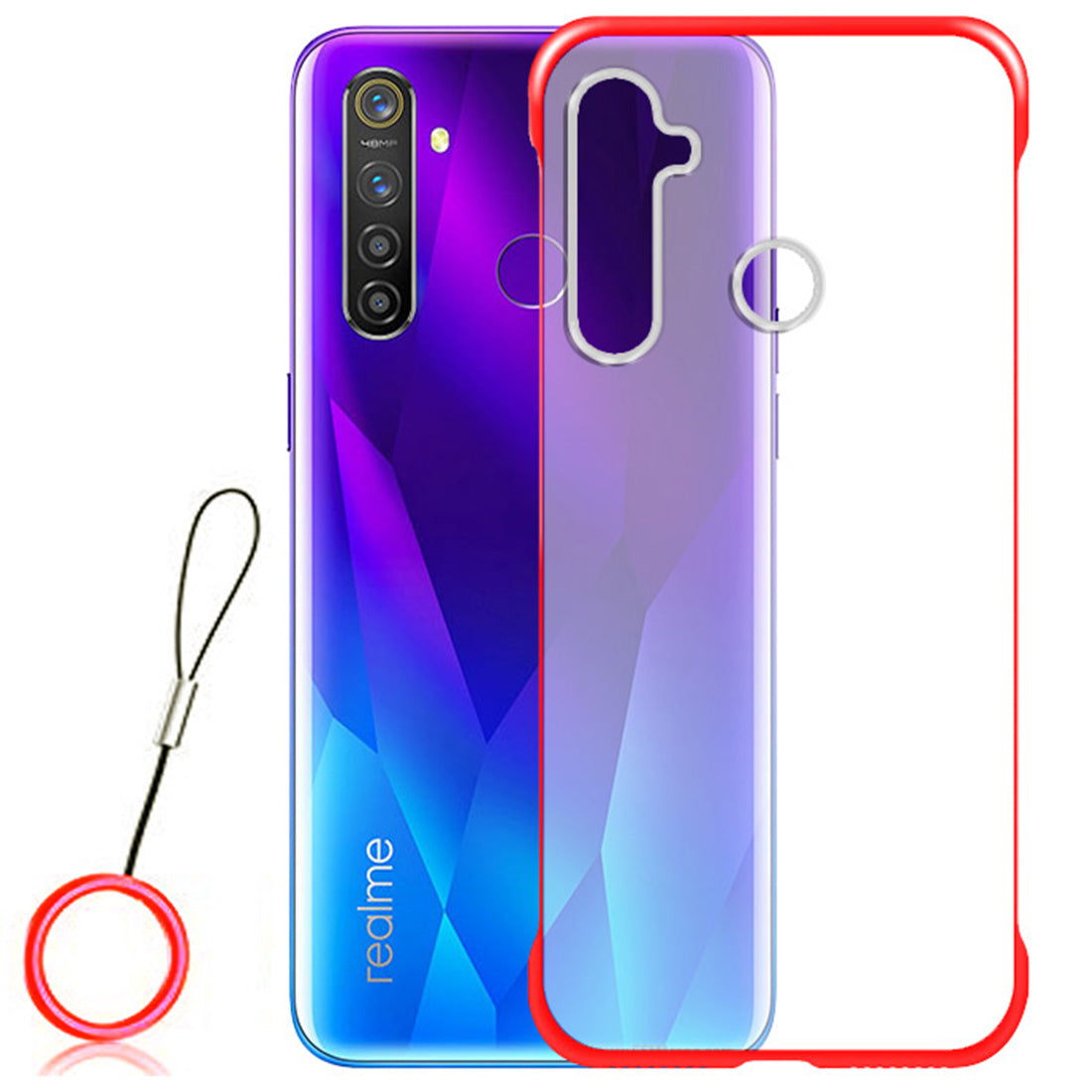 Frameless Transparent Hard PC Back Cover for Realme 5 Pro