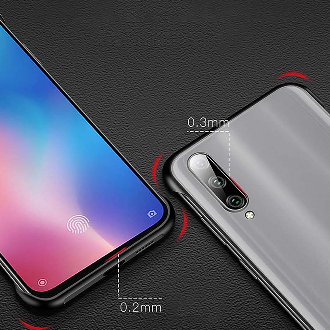 Frameless Transparent Hard PC Back Cover for Samsung Galaxy A50