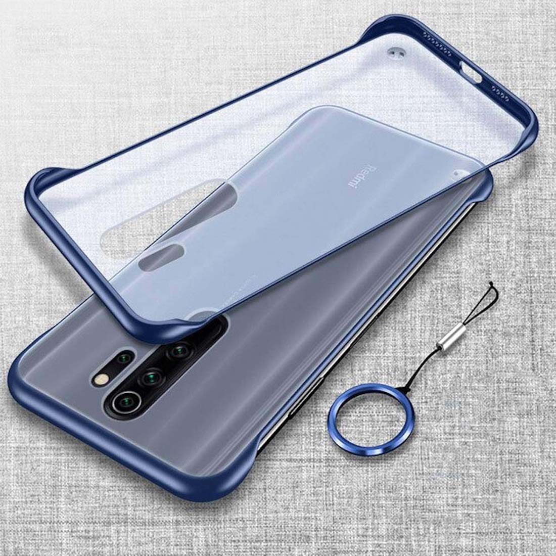 Frameless Transparent Hard PC Back Cover for Mi Redmi Note 8 Pro