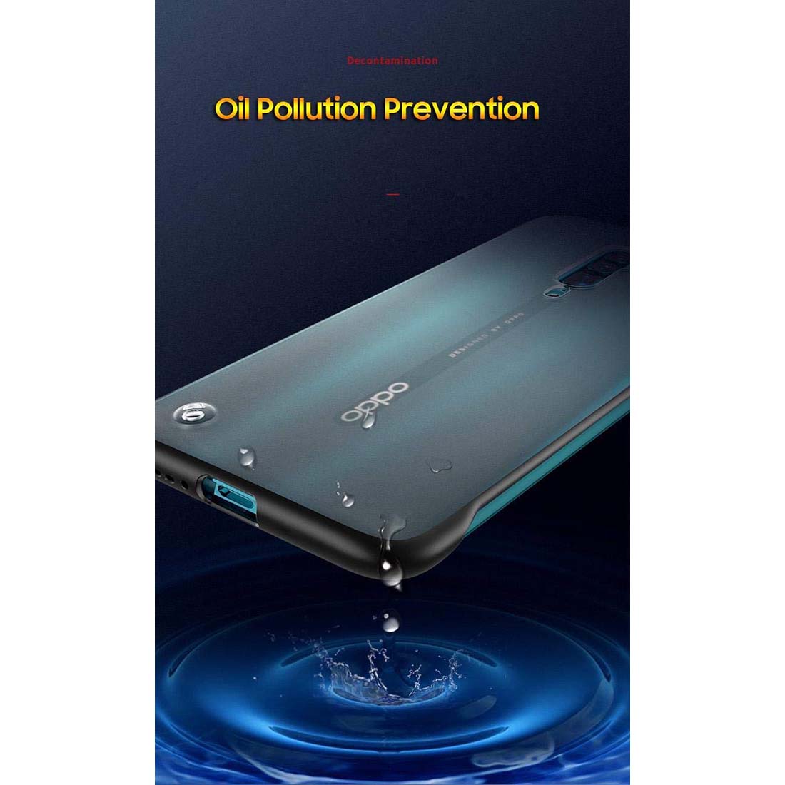 Frameless Transparent Hard PC Back Cover for Oppo Reno 2Z