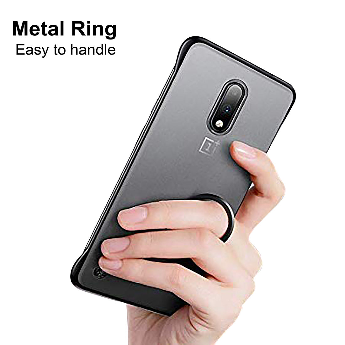 Frameless Transparent Hard PC Back Cover for OnePlus 7