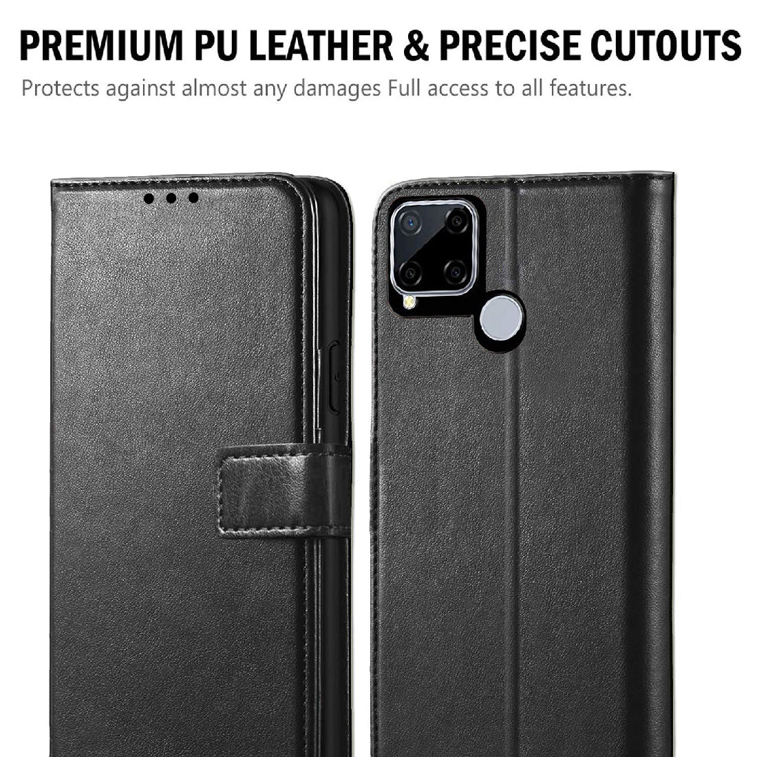 Premium Wallet Flip Cover for Realme C15