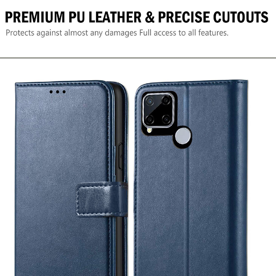 Premium Wallet Flip Cover for Realme C15