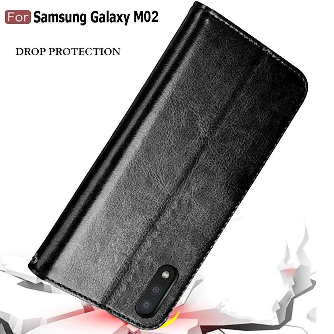 Premium Wallet Flip Cover for Samsung Galaxy A02 / M02
