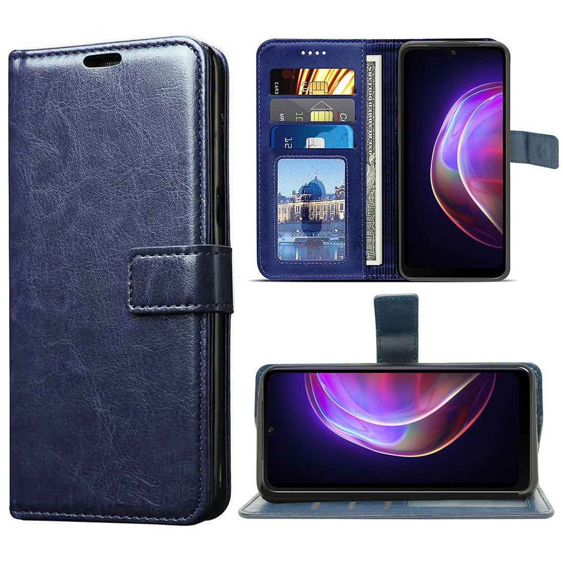 Premium Wallet Flip Cover for Vivo V21 5G