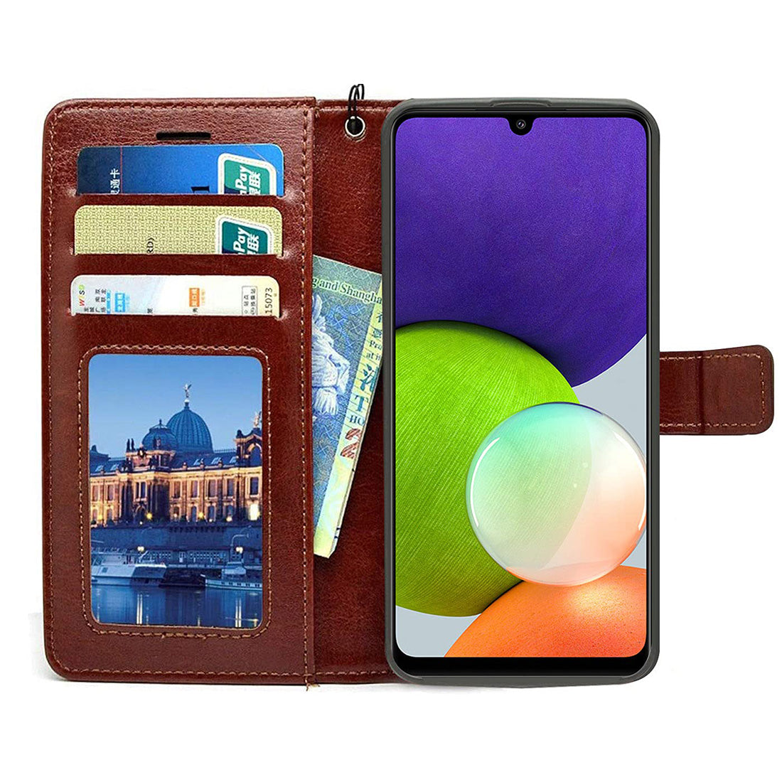 Premium Wallet Flip Cover for Samsung Galaxy A22 4G / F22 4G