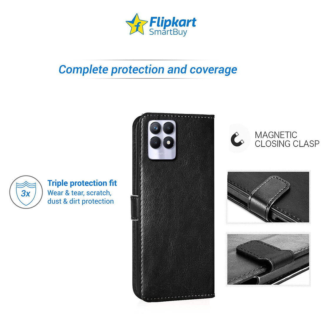 Premium Wallet Flip Cover for Realme 8i