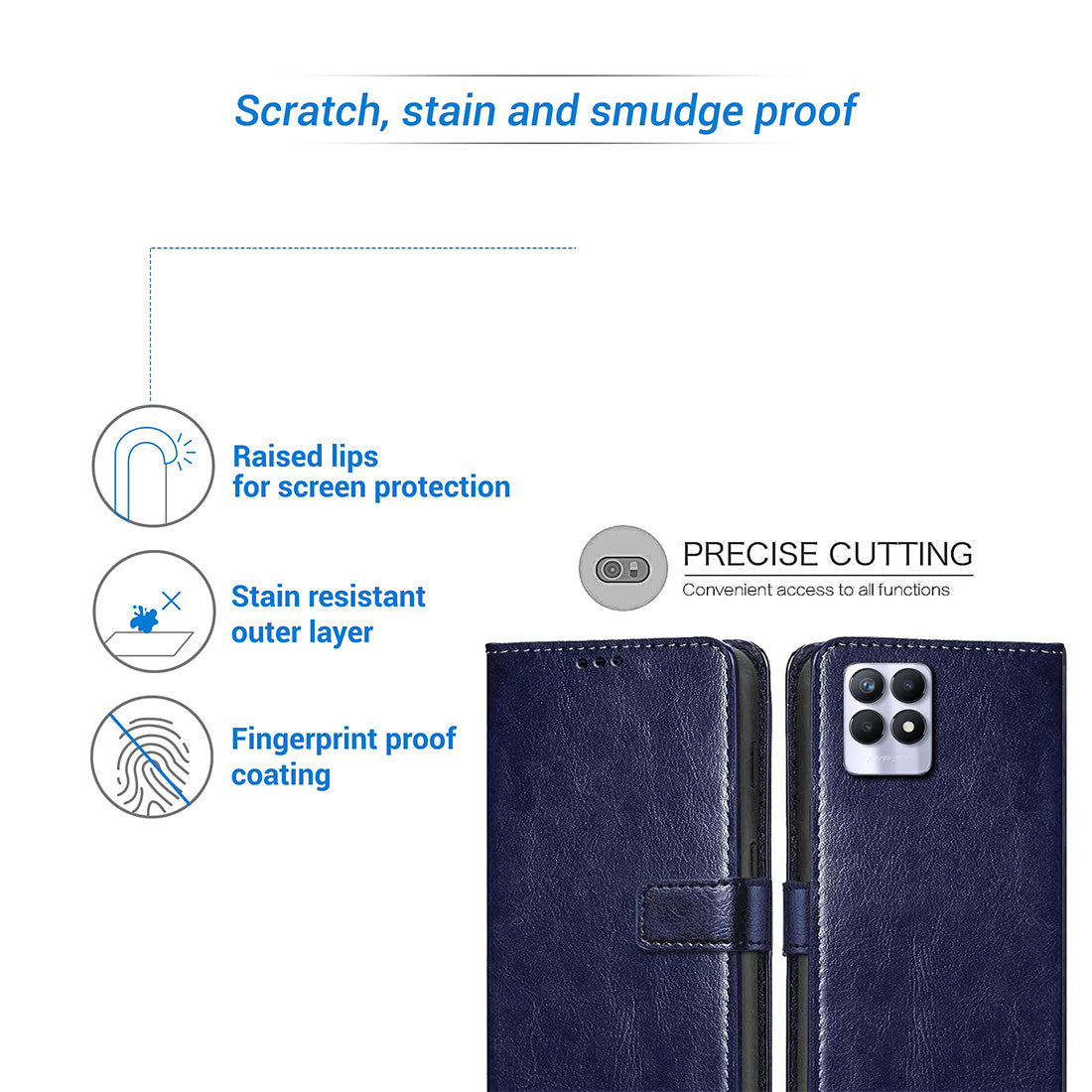 Premium Wallet Flip Cover for Realme 8i