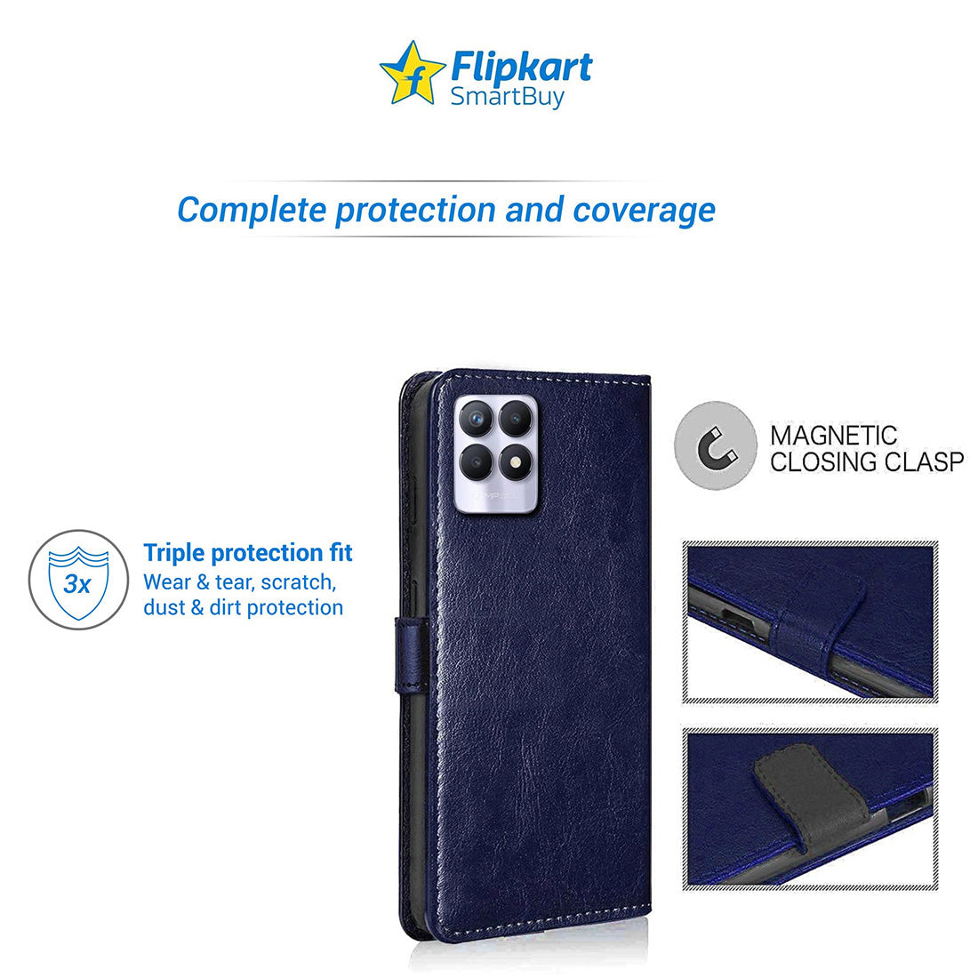 Premium Wallet Flip Cover for Realme 8i