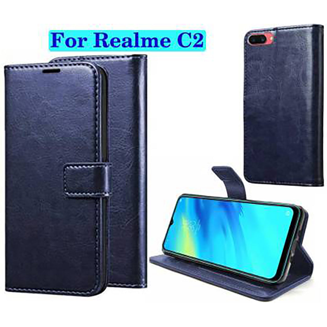 Premium Wallet Flip Cover for Realme C2