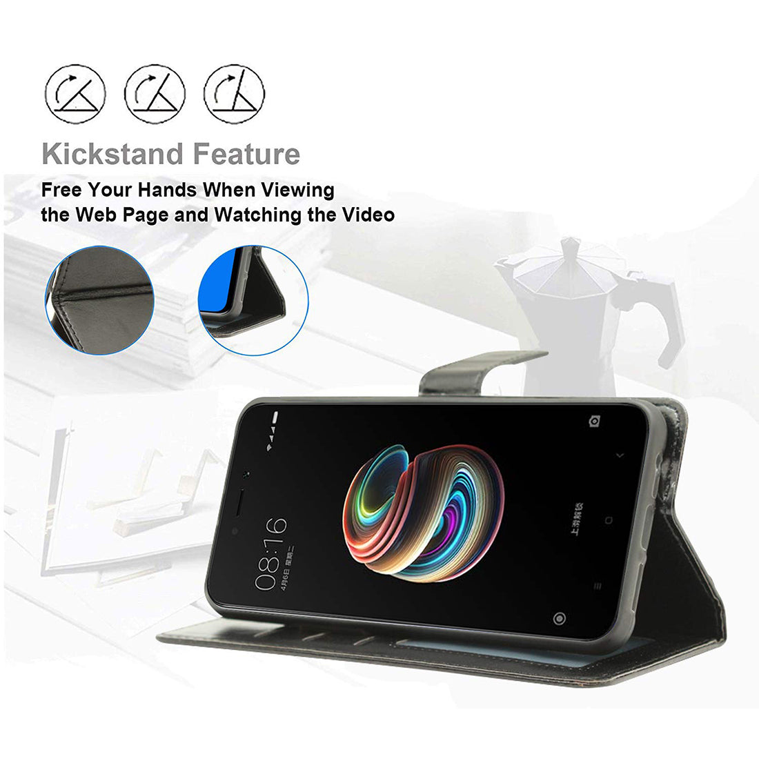 Premium Wallet Flip Cover for Mi Redmi 5A