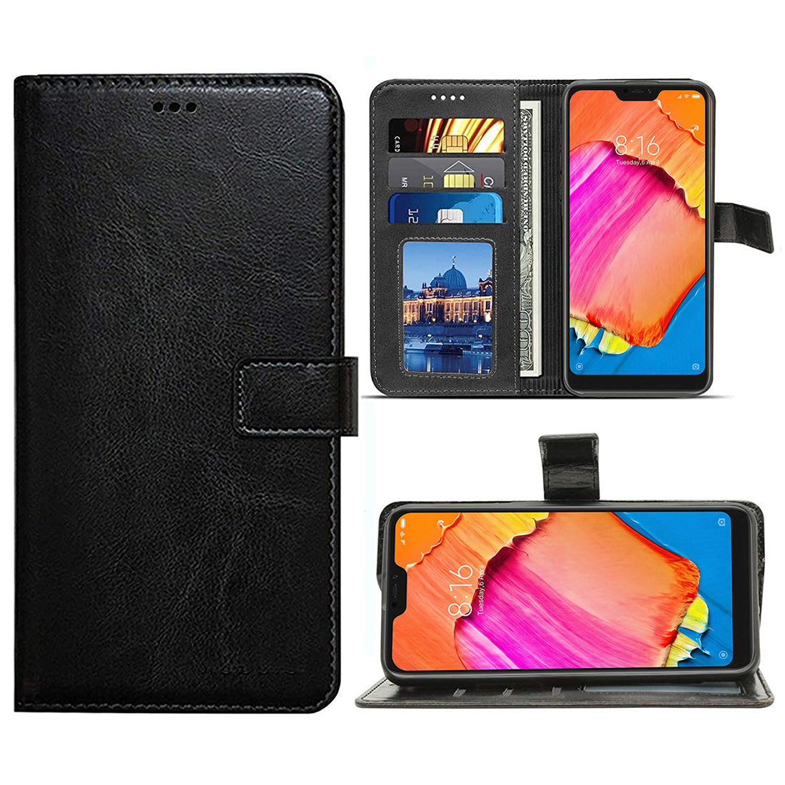 Premium Wallet Flip Cover for Mi Redmi 6 Pro