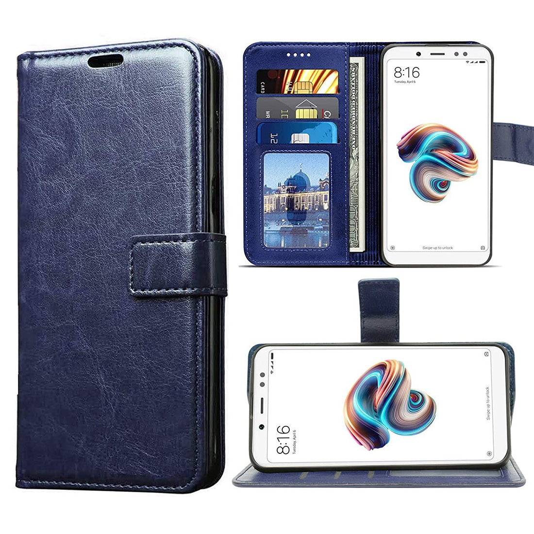 Premium Wallet Flip Cover for Mi Redmi Note 5 Pro