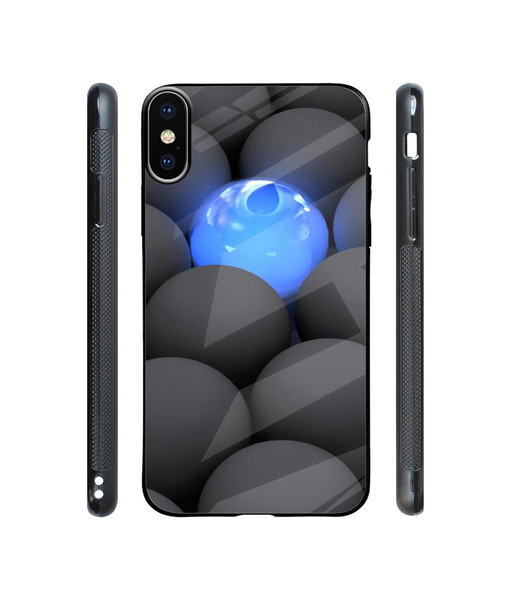 Balls Dark Neon Sight Surface Designer Printed Glass Cover for Apple iPhone X / Xs