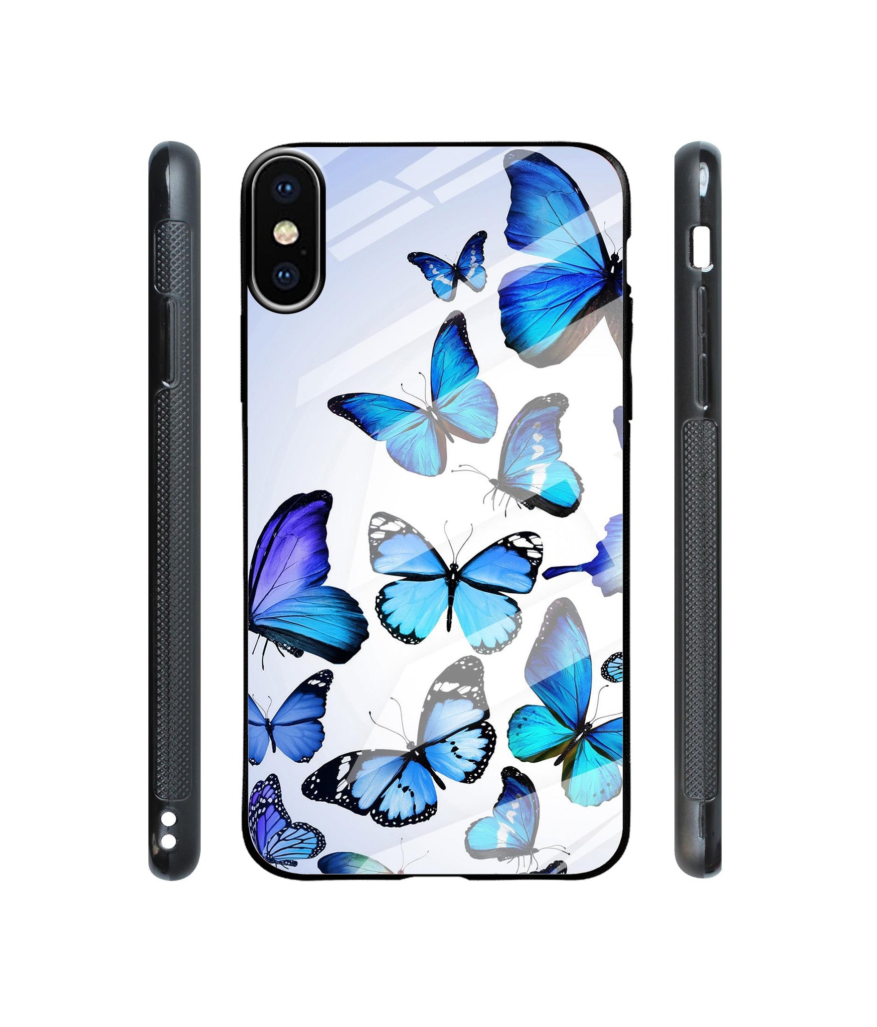 Colorful Butterfly Designer Printed Glass Cover for Apple iPhone X / Xs