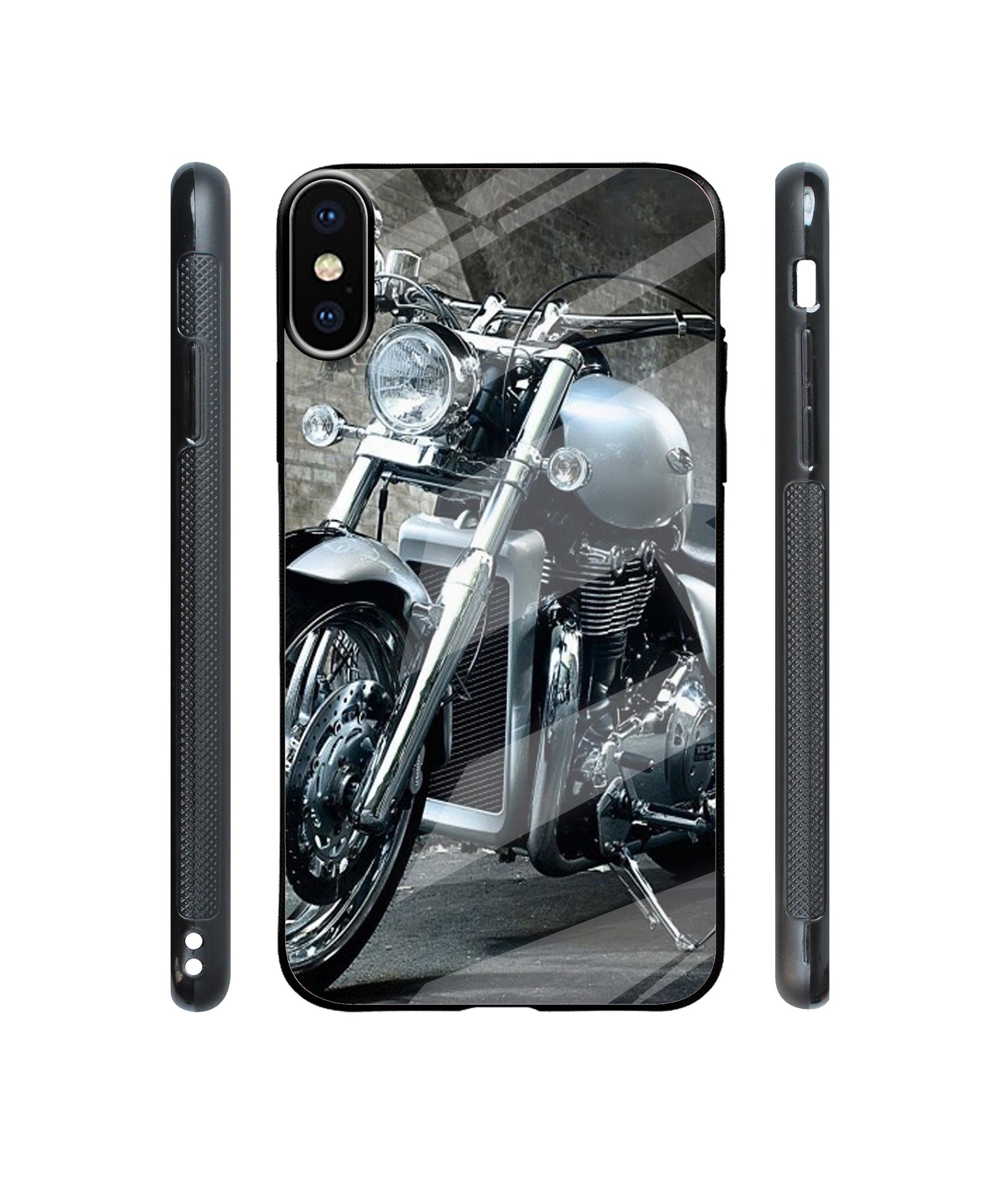 Motorcycle Designer Printed Glass Cover for Apple iPhone X / Xs