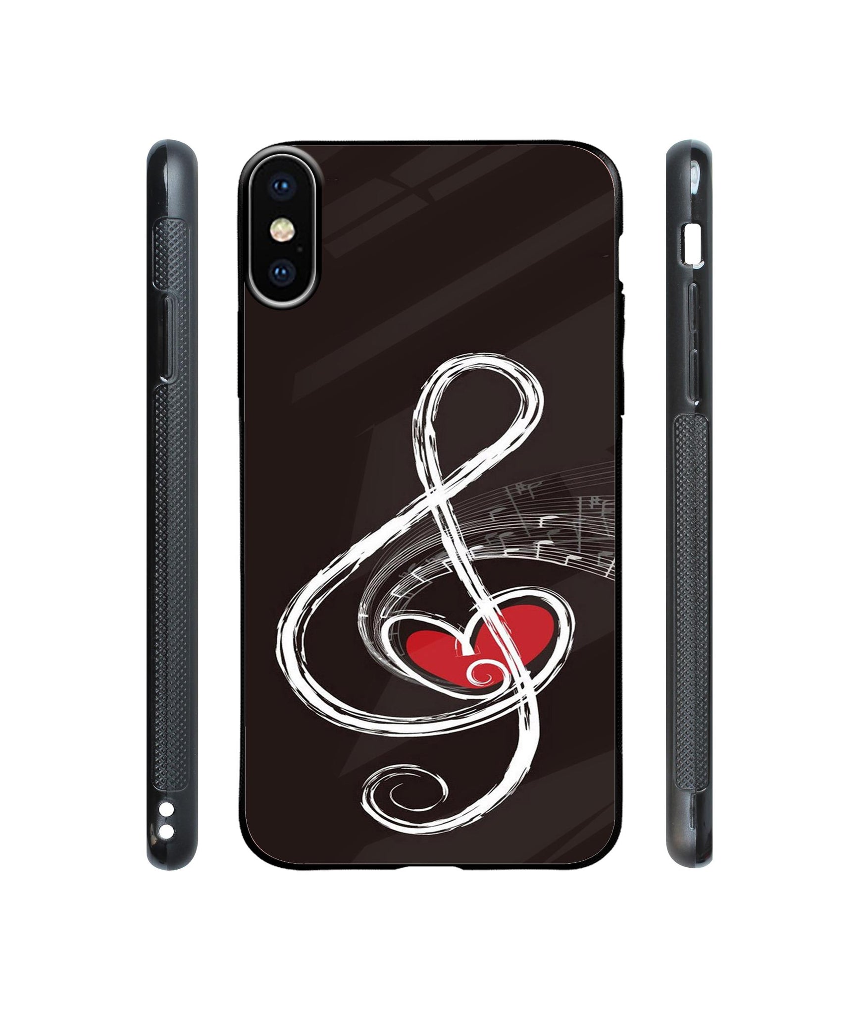 Love Note Music Designer Printed Glass Cover for Apple iPhone X / Xs