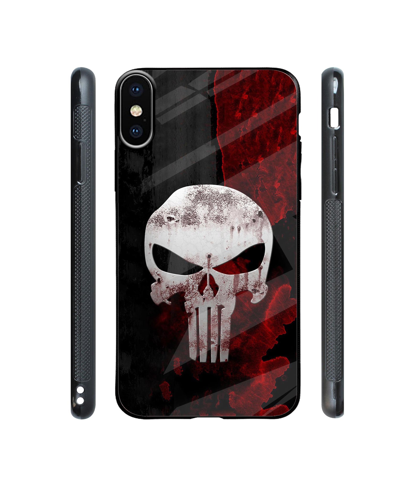 Punisher Skull Designer Printed Glass Cover for Apple iPhone X / Xs