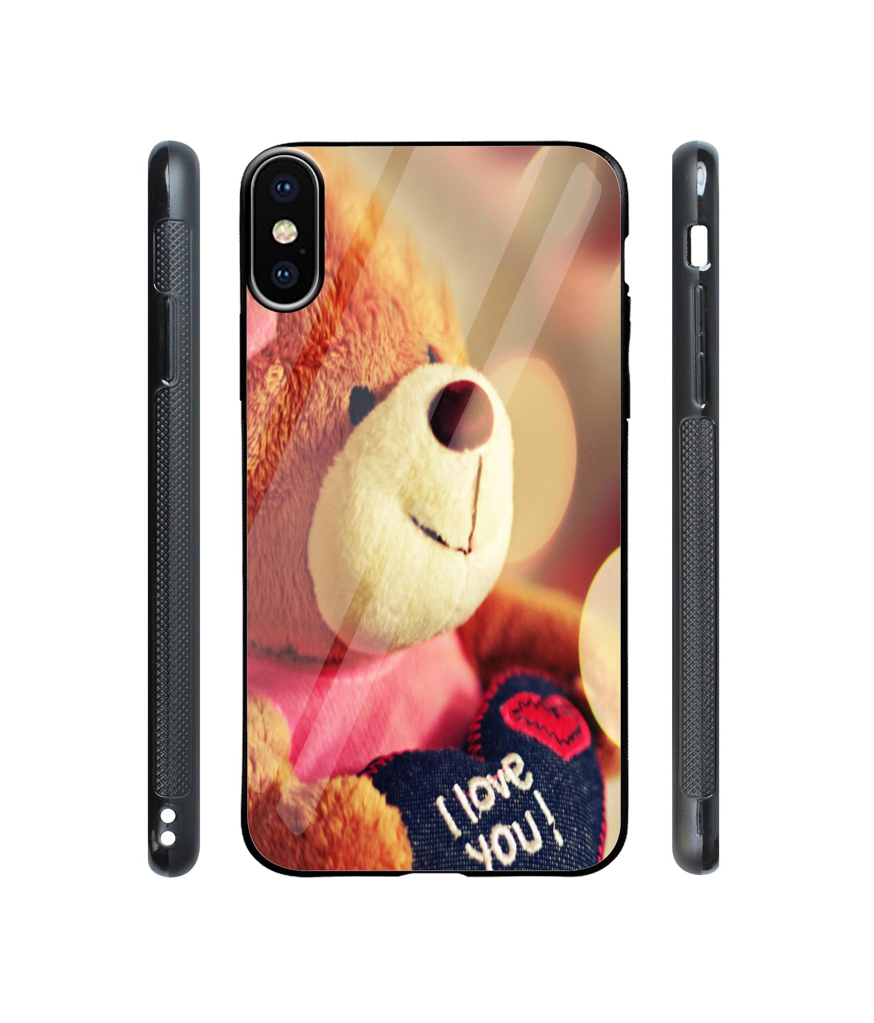 Teddy Bear Designer Printed Glass Cover for Apple iPhone X / Xs
