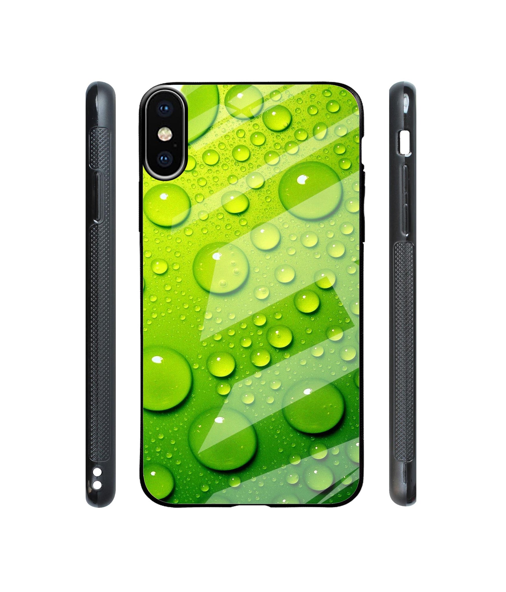 Green Bubbles Designer Printed Glass Cover for Apple iPhone X / Xs