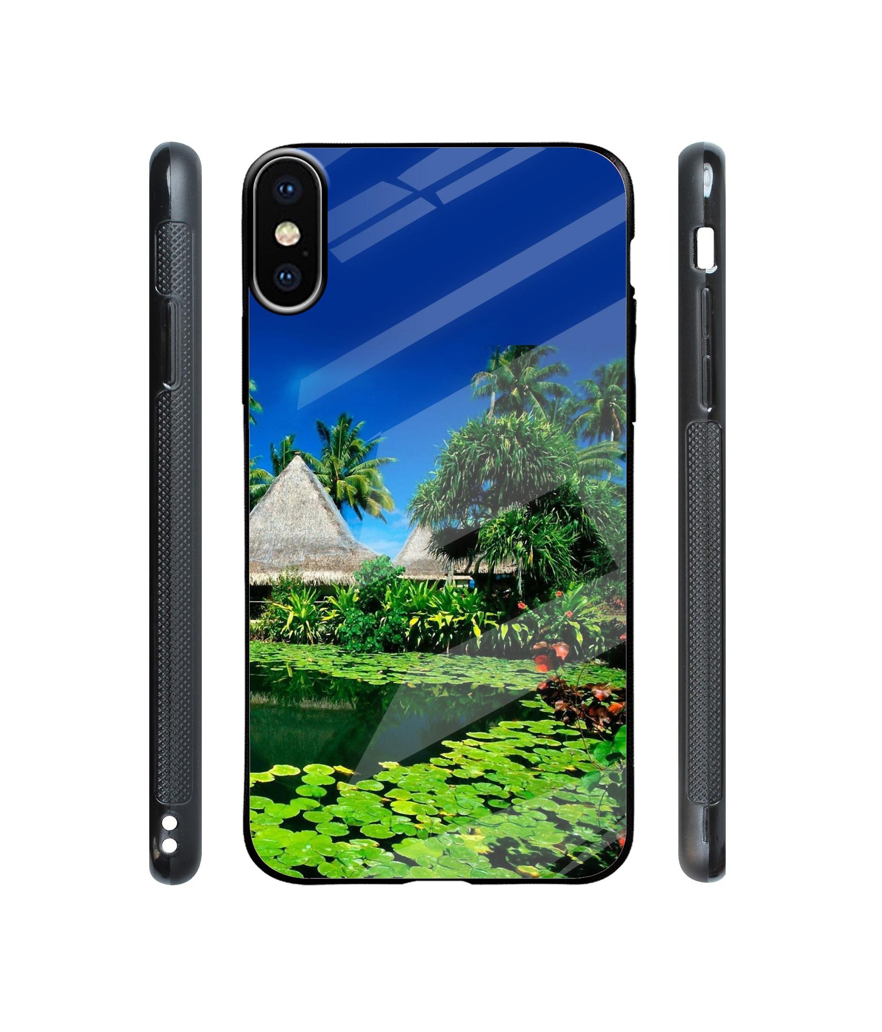 Tropics Water Designer Printed Glass Cover for Apple iPhone X / Xs