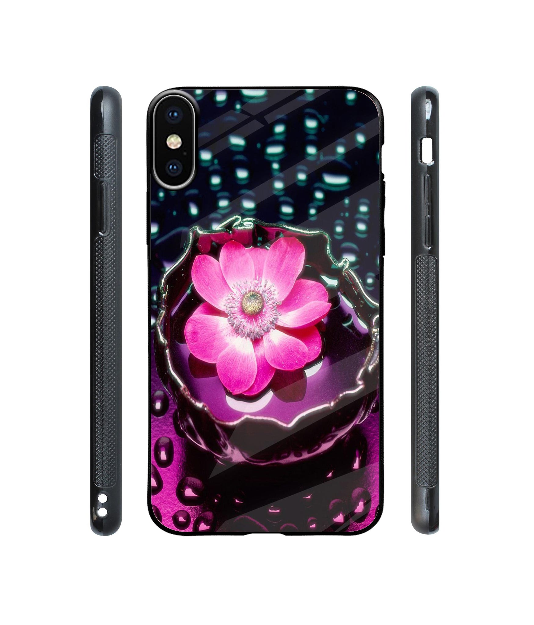 Flower in Water Designer Printed Glass Cover for Apple iPhone X / Xs