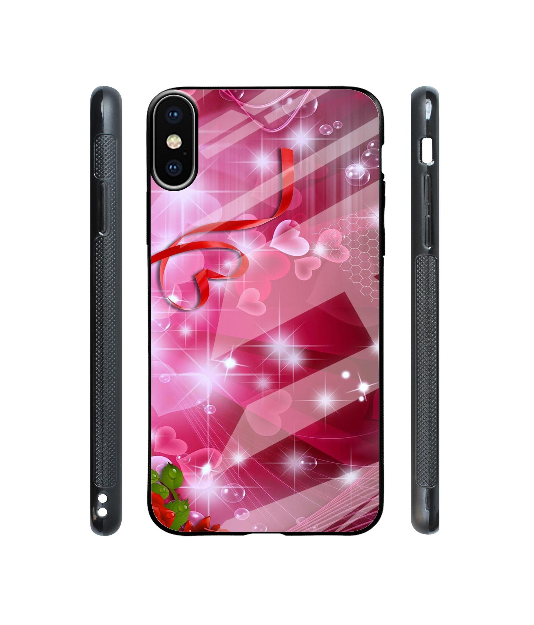 Love Designer Printed Glass Cover for Apple iPhone X / Xs