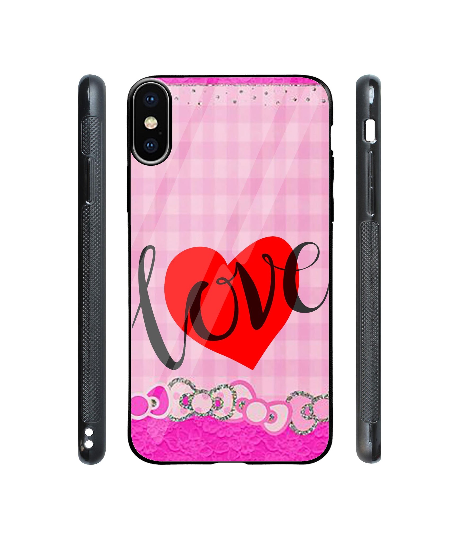 Love Print On Cloth Designer Printed Glass Cover for Apple iPhone X / Xs