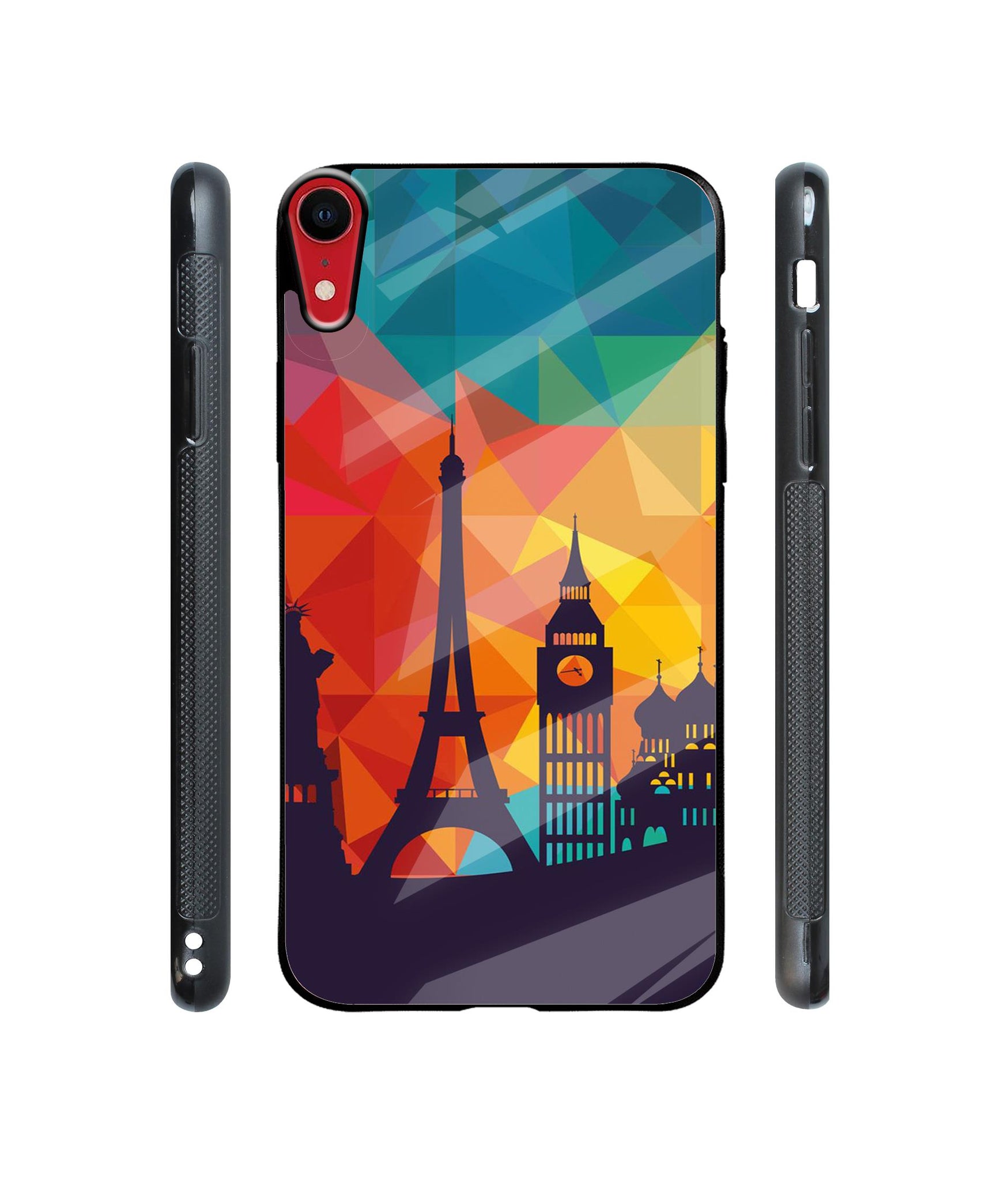 Colored Paris Designer Printed Glass Cover for Apple iPhone XR